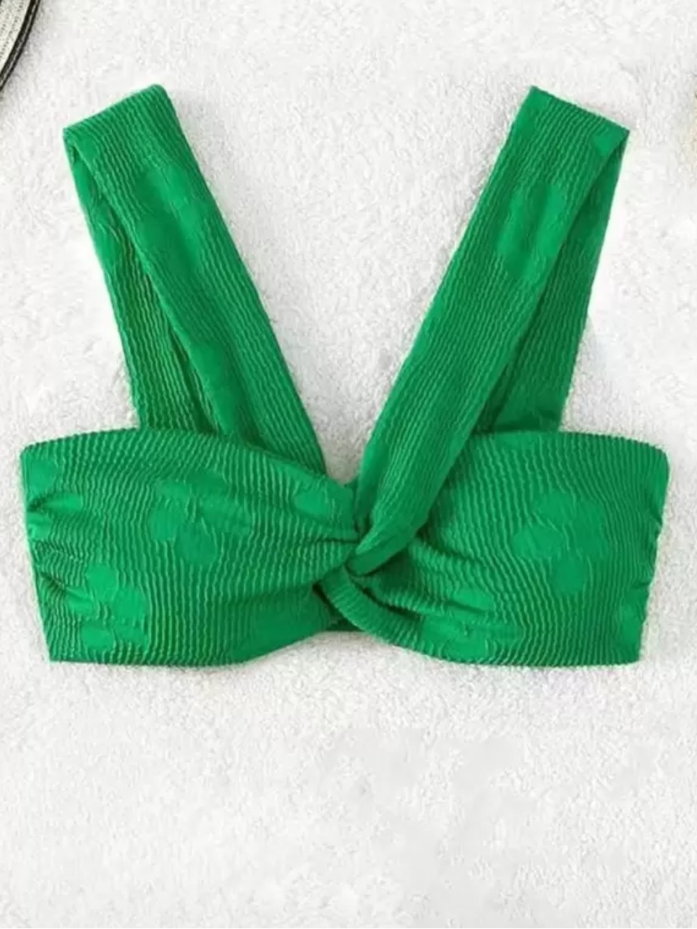 SHEIN Bright Green Twist-Front Bikini Top & bottom
